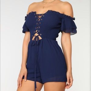 Navy Blue Romper NEW S